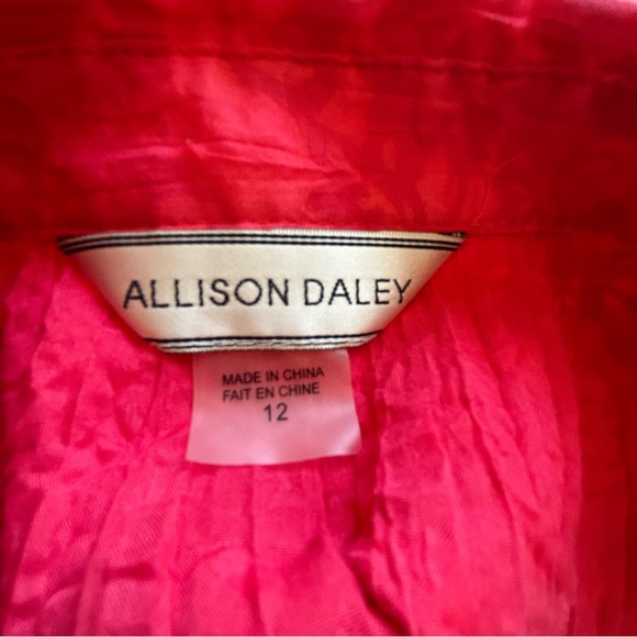 Allison Daley deep pink detail pattern button down blouse Size 12 - Picture 4 of 6